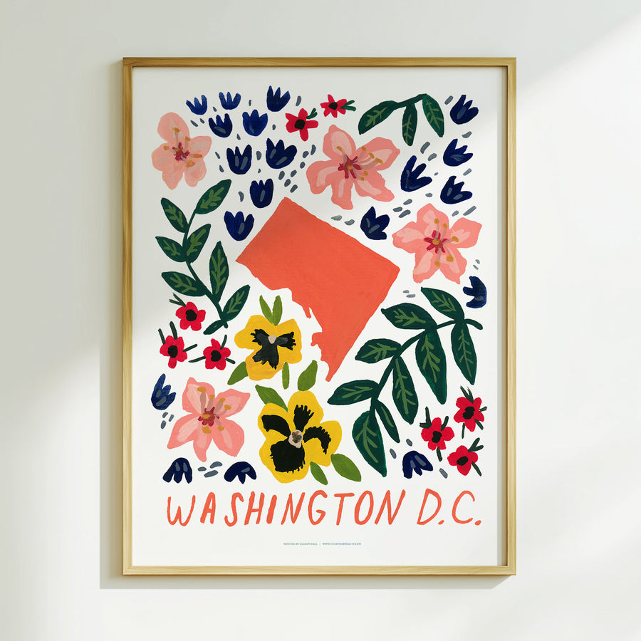 Washington DC American Gouache Print
