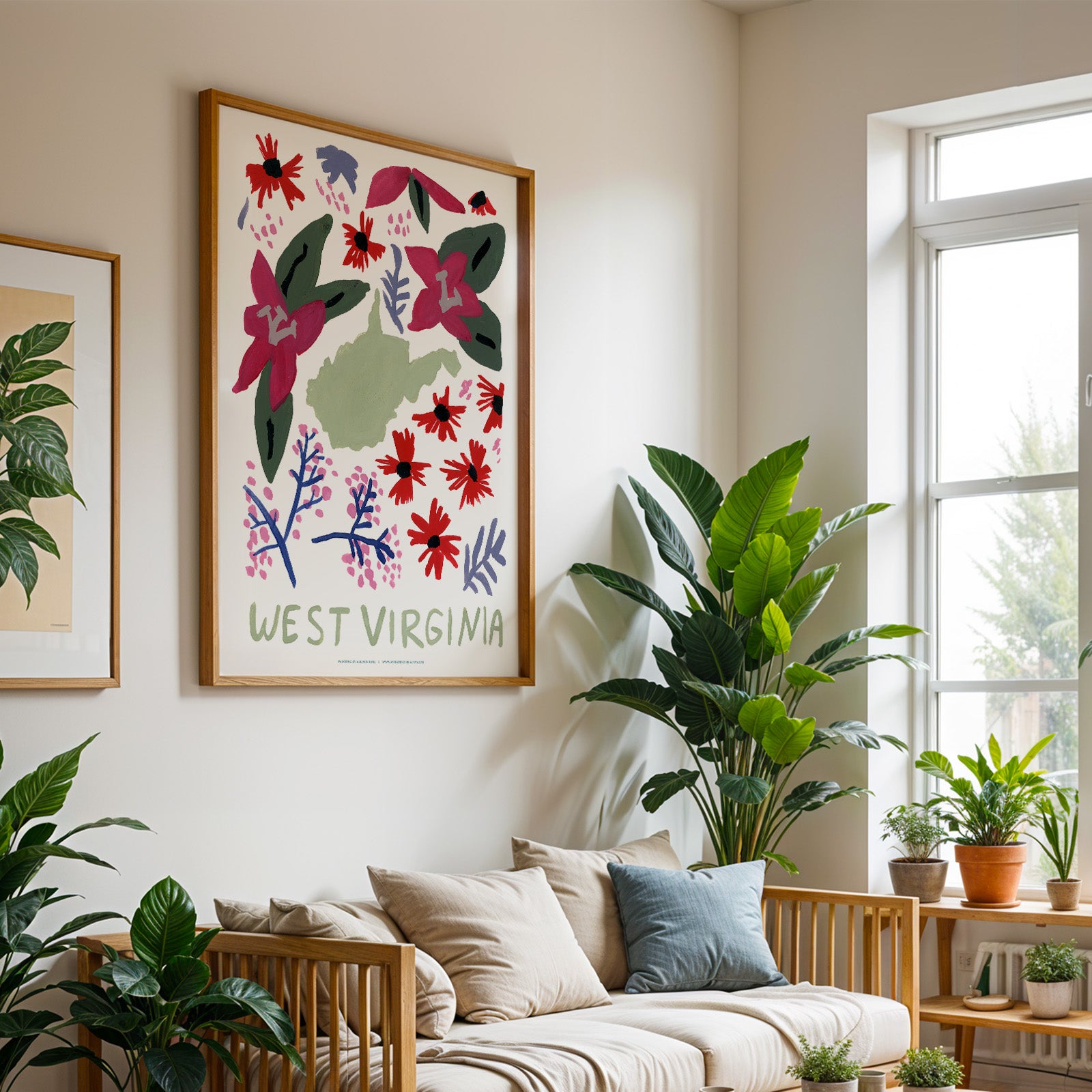 West Virginia American Gouache Print