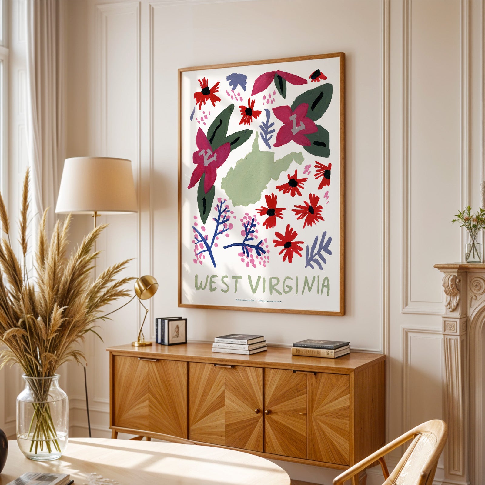 West Virginia American Gouache Print