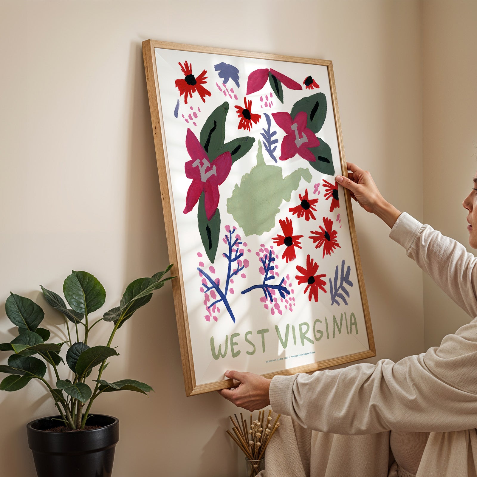 West Virginia American Gouache Print