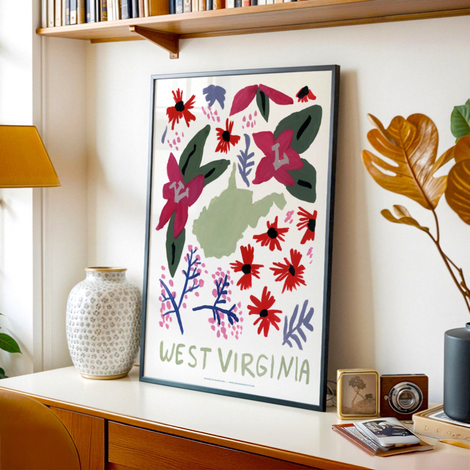 West Virginia American Gouache Print