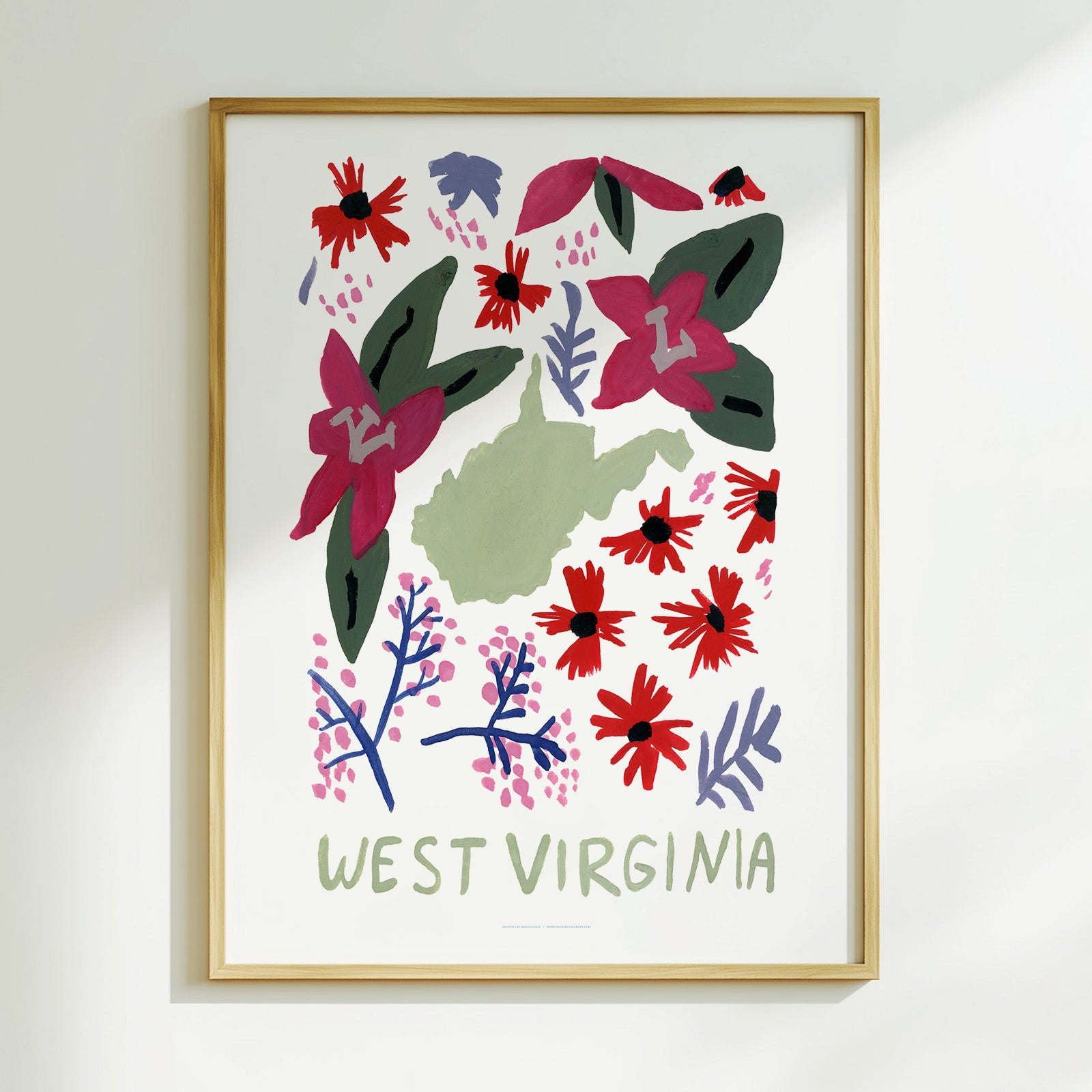 West Virginia American Gouache Print