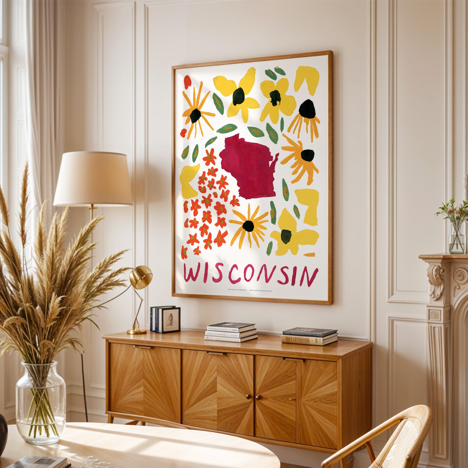 Wisconsin American Gouache Print