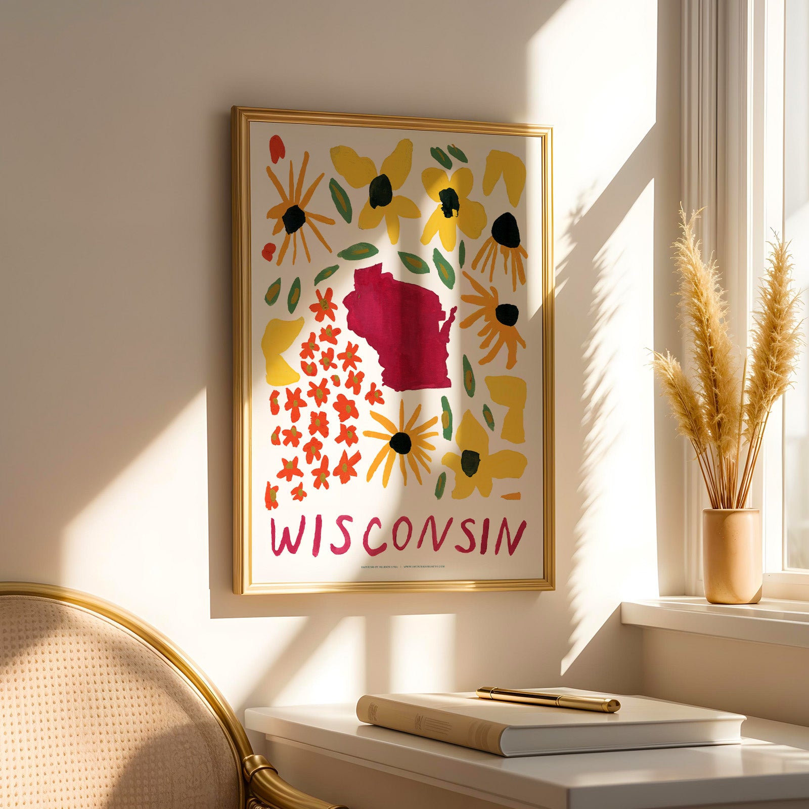 Wisconsin American Gouache Print