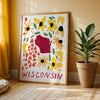 Wisconsin American Gouache Print