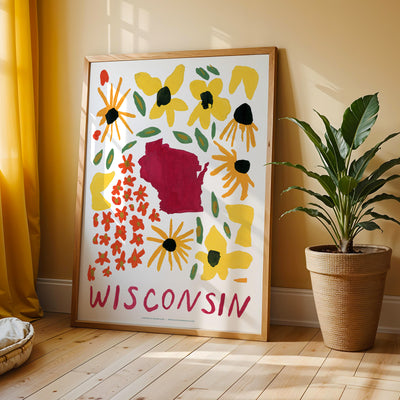 Wisconsin American Gouache Print