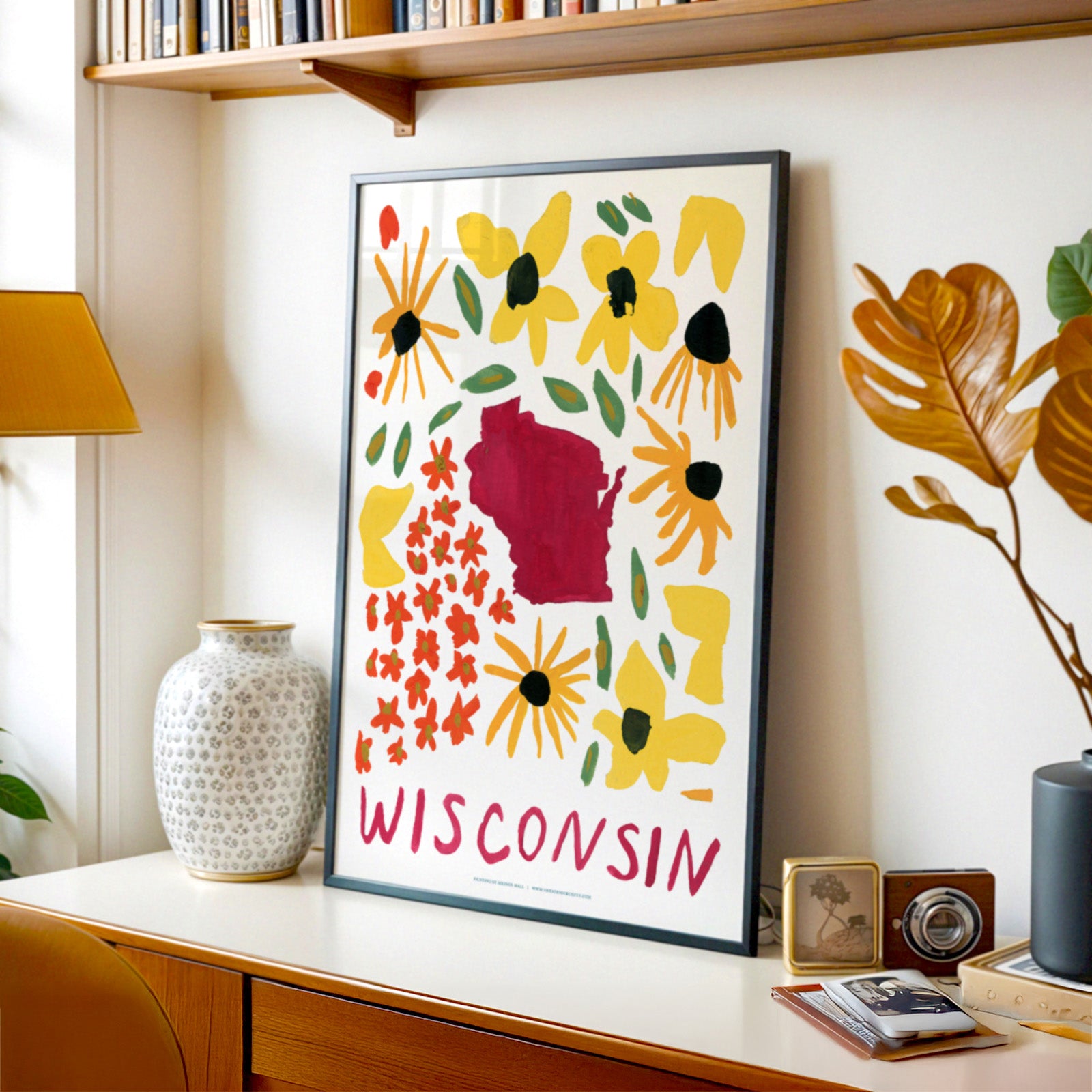 Wisconsin American Gouache Print