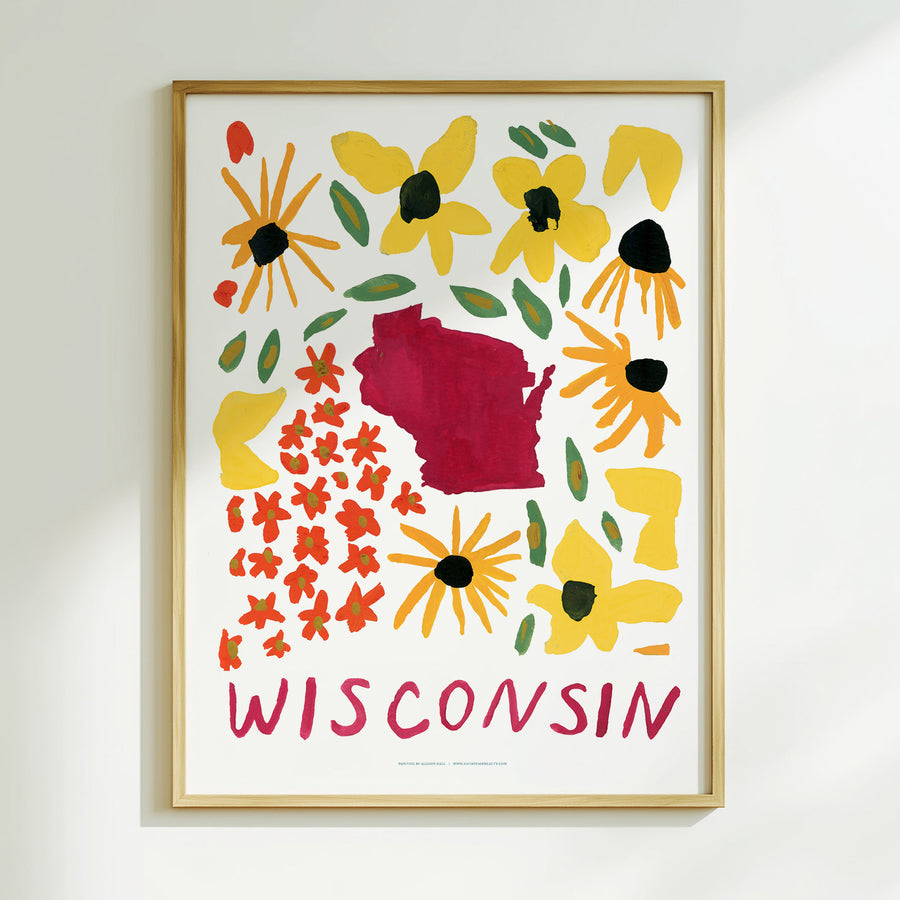 Wisconsin American Gouache Print