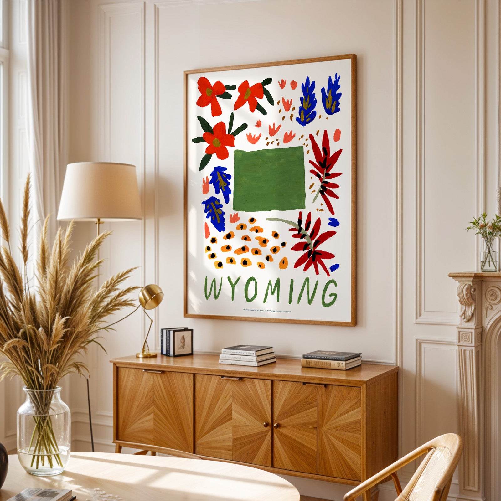 Wyoming American Gouache Print