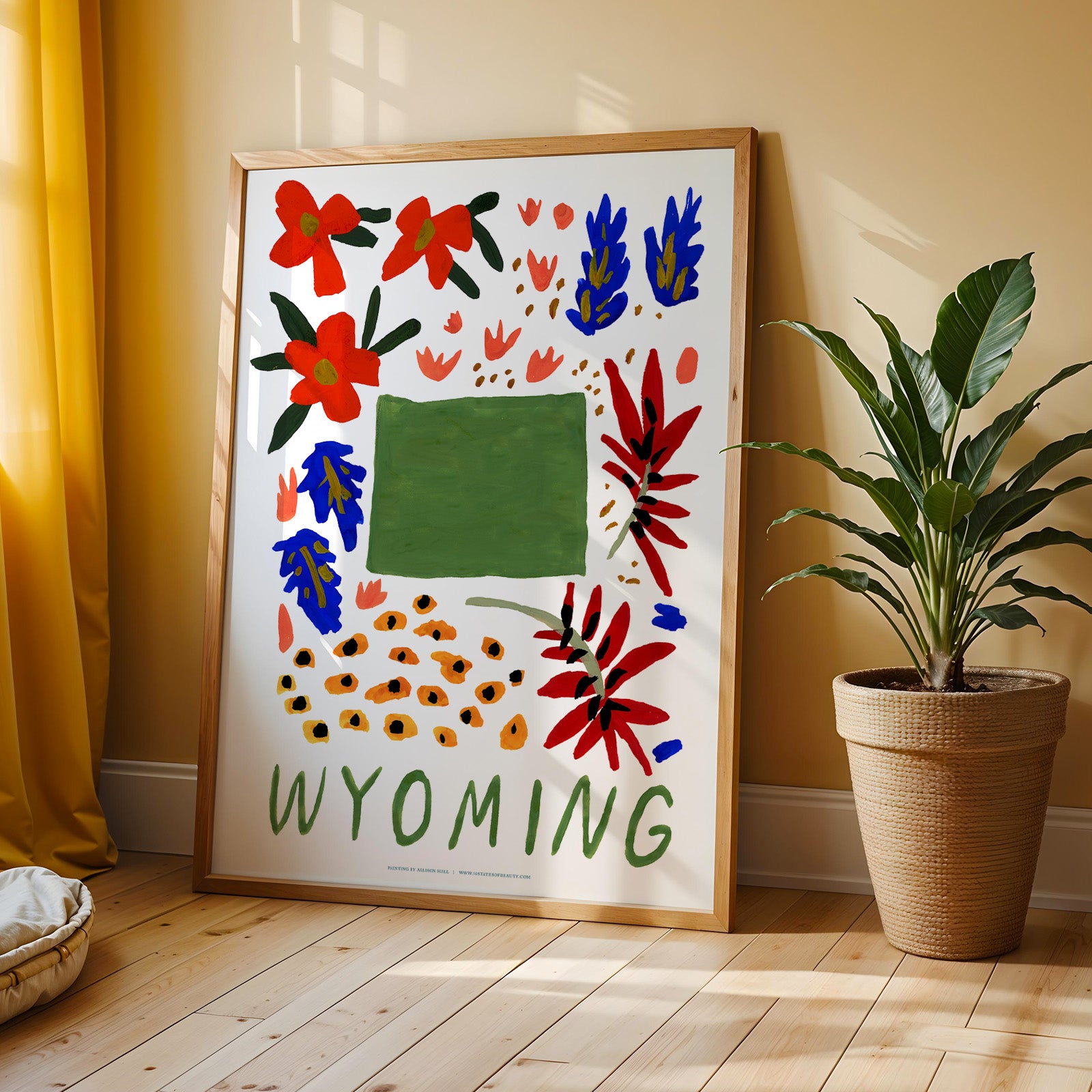 Wyoming American Gouache Print