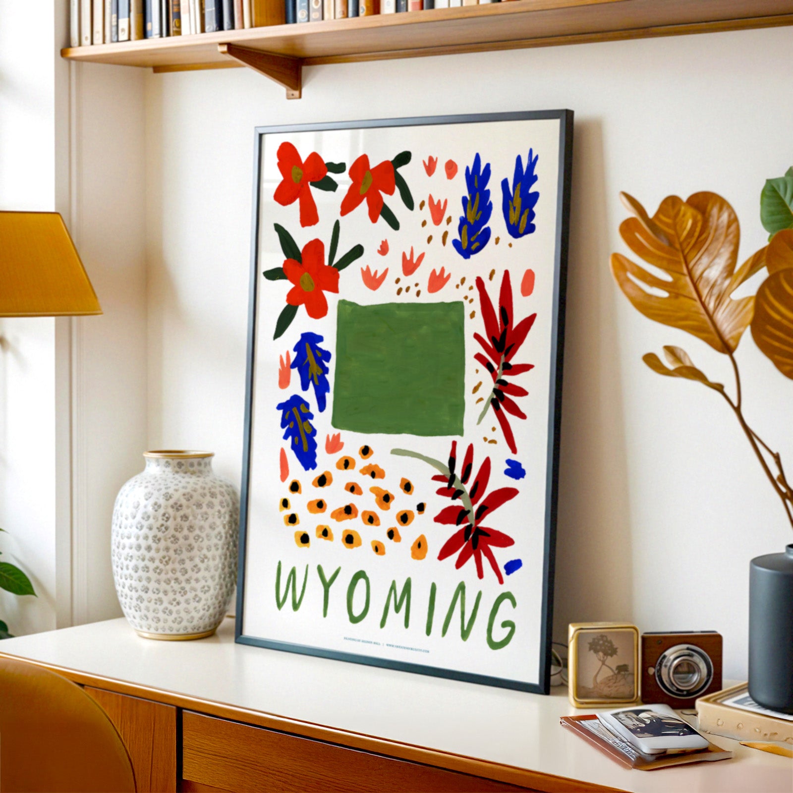 Wyoming American Gouache Print
