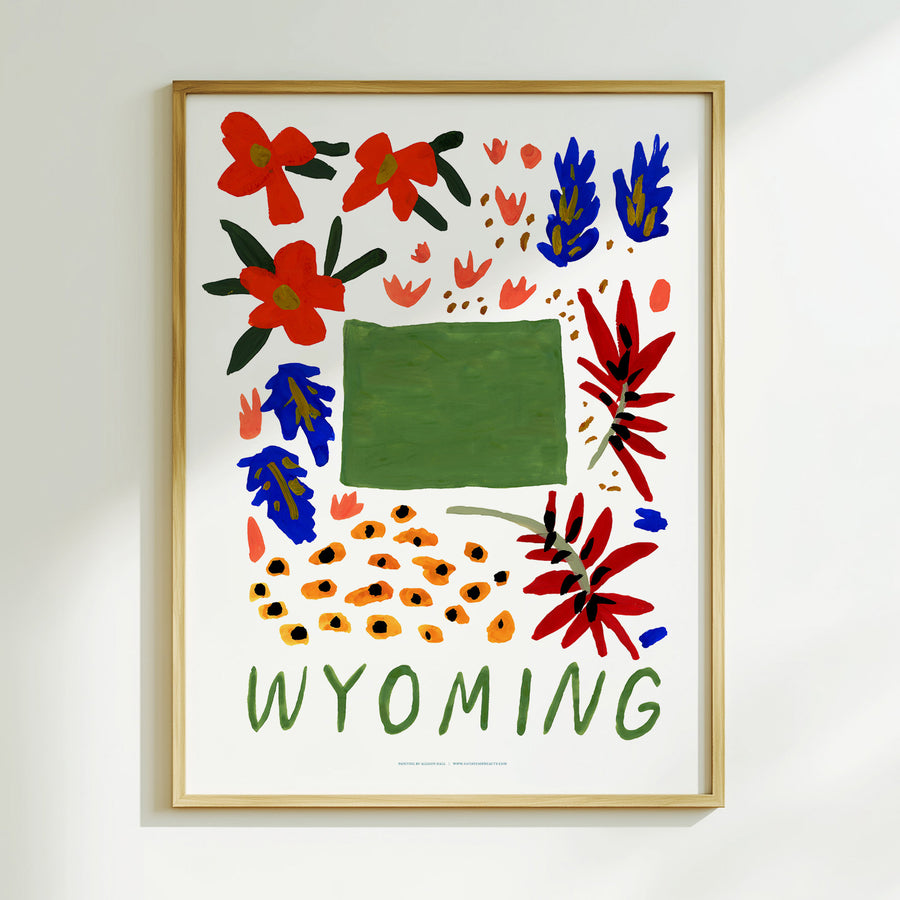 Wyoming American Gouache Print
