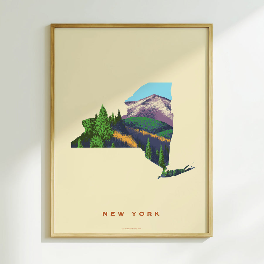 New York State Print - Adirondack Mountains