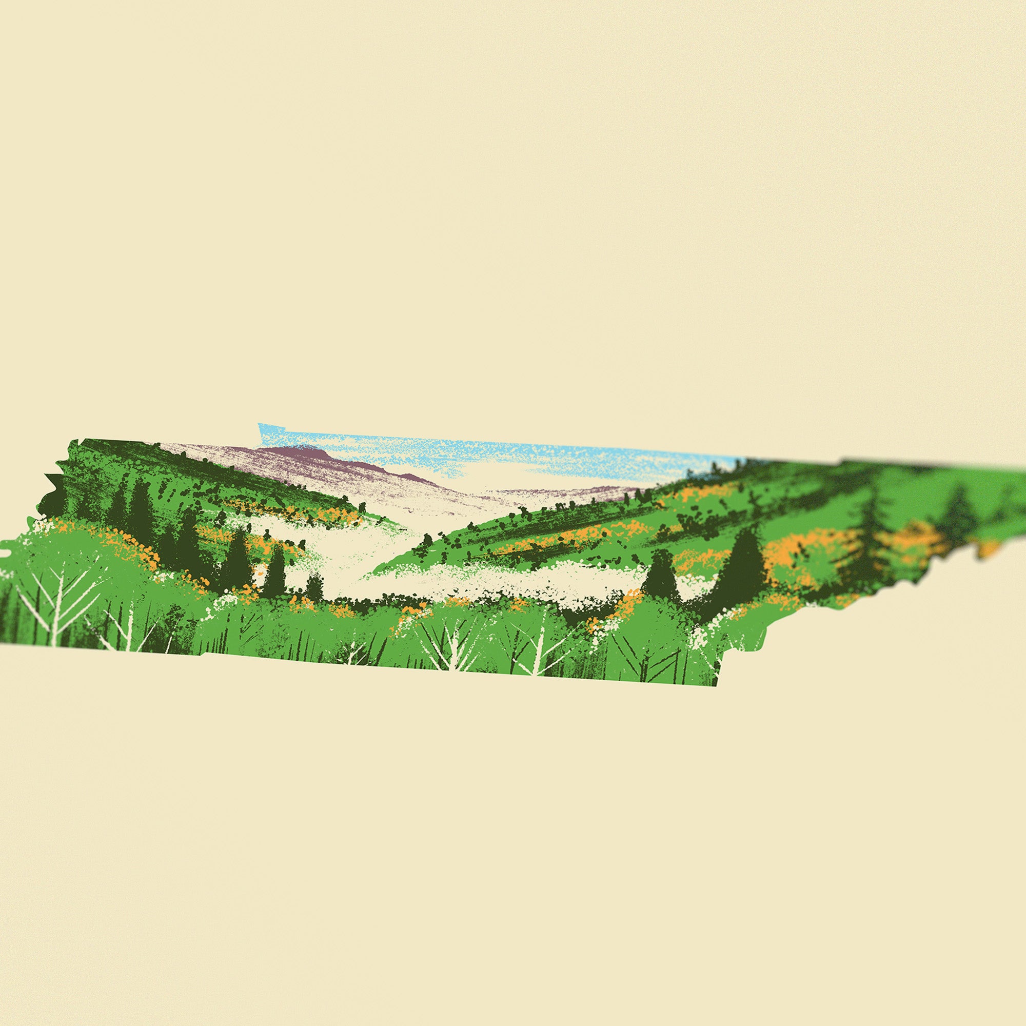 Tennessee State Print - Smoky Mountains