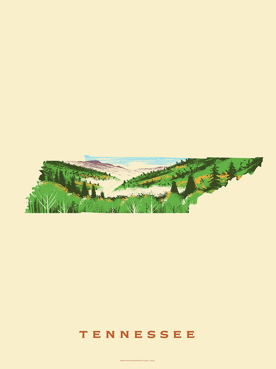 Tennessee State Print - Smoky Mountains
