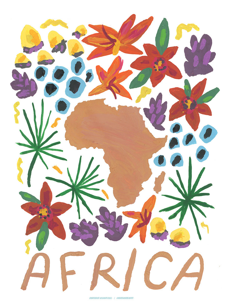 Africa Gouache Print