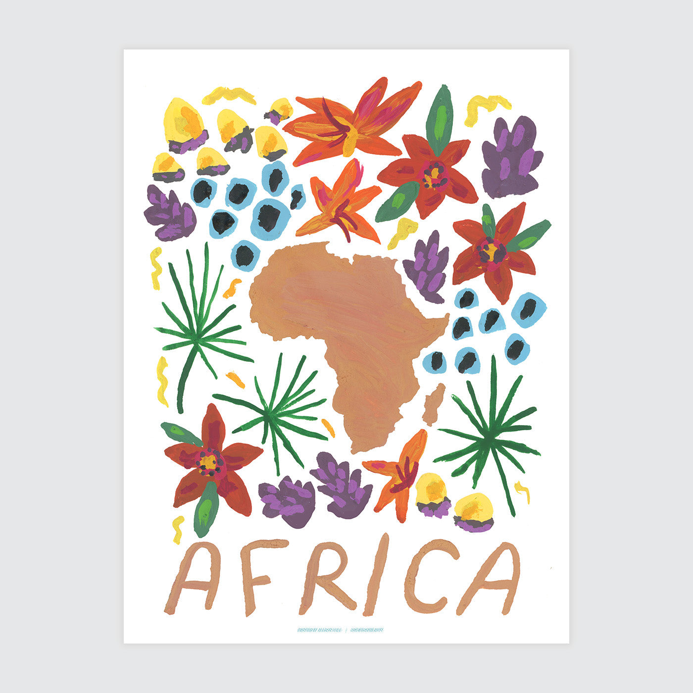 Africa Gouache Print