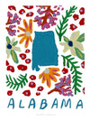 Alabama American Gouache Print