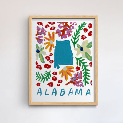 Alabama American Gouache Print
