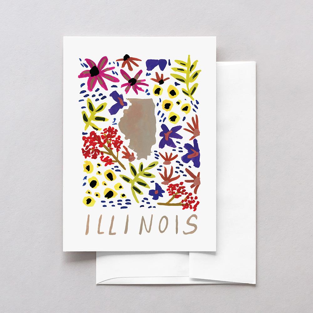 Illinois American Gouache Greeting Card