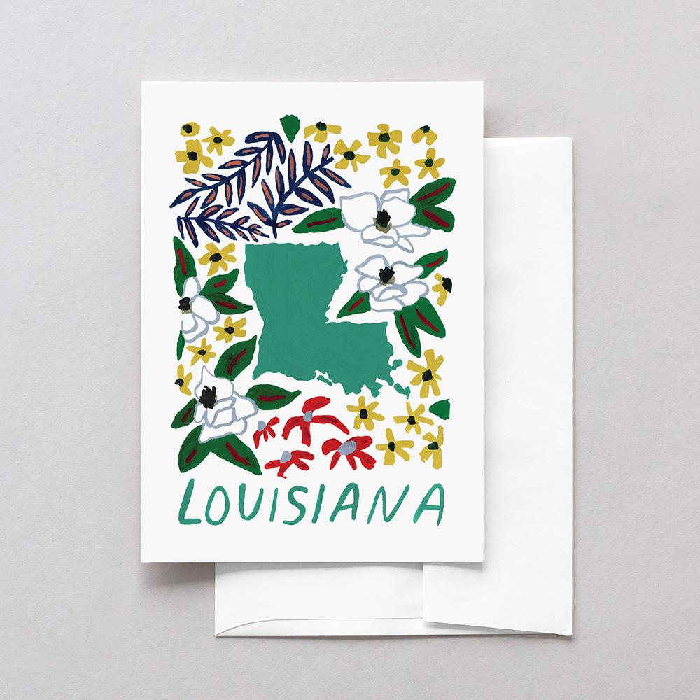 Louisiana American Gouache Greeting Card