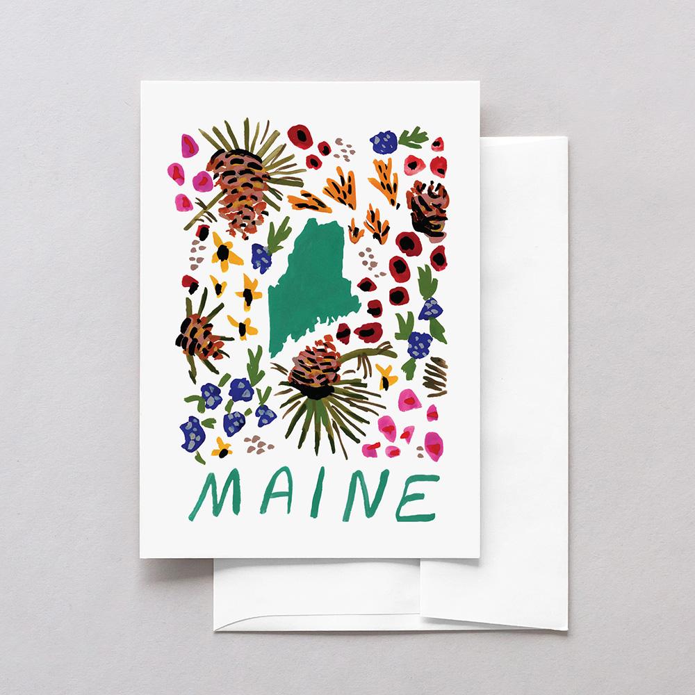 Maine American Gouache Greeting Card