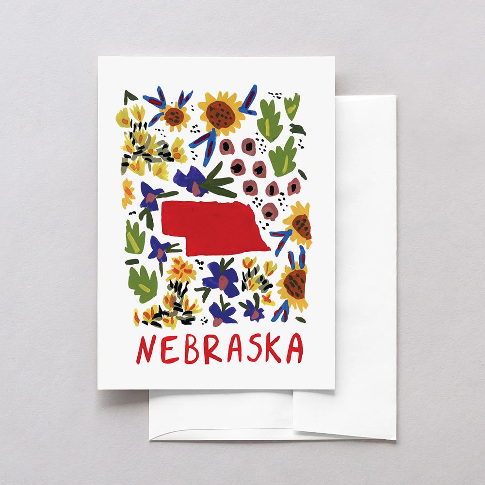 Nebraska American Gouache Greeting Card