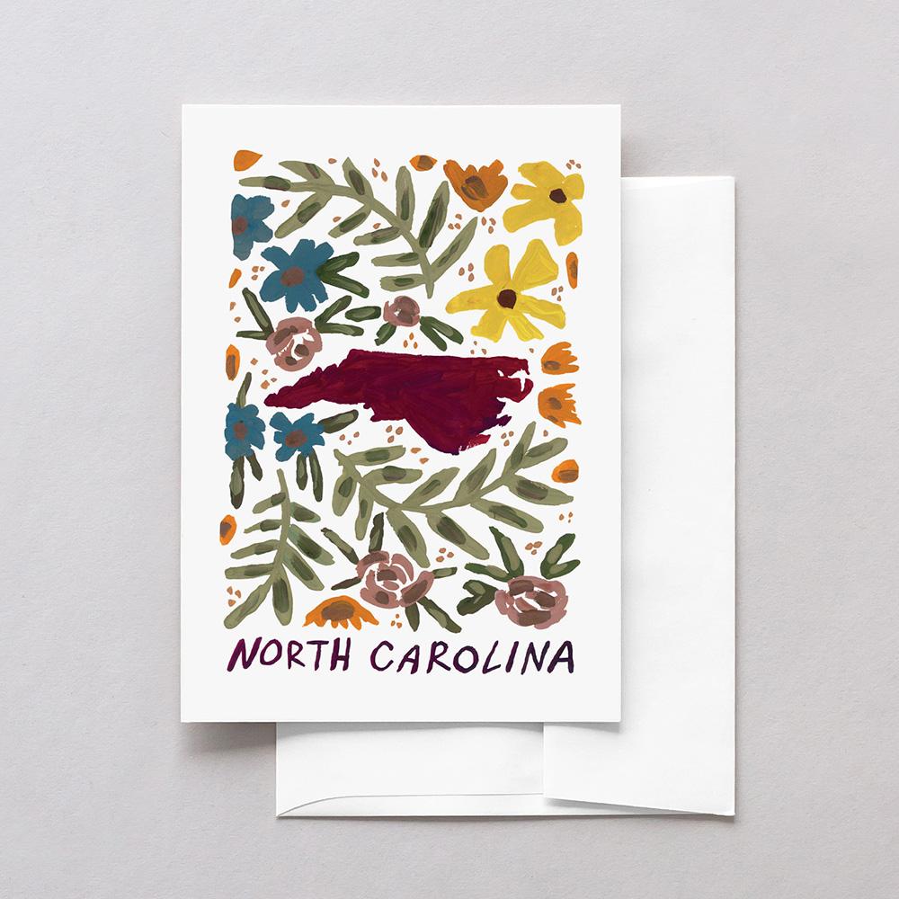 North Carolina American Gouache Greeting Card