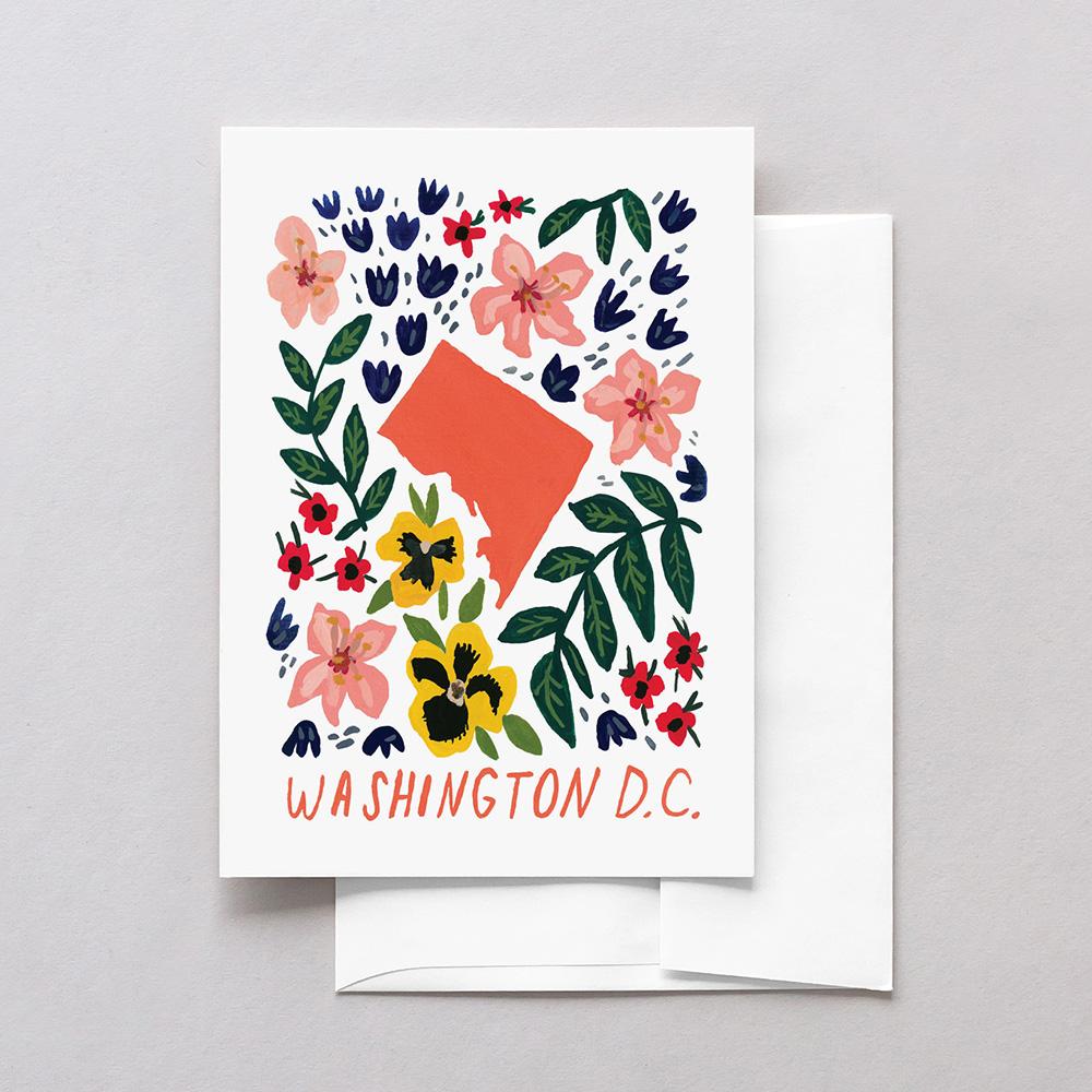 Washington DC American Gouache Greeting Card
