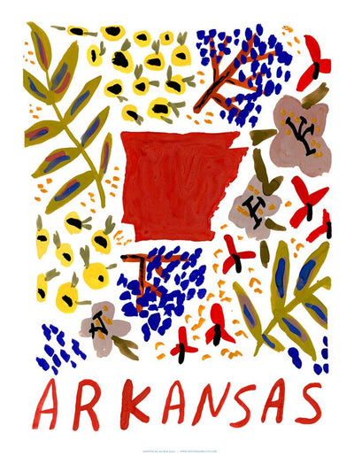 Arkansas American Gouache Print