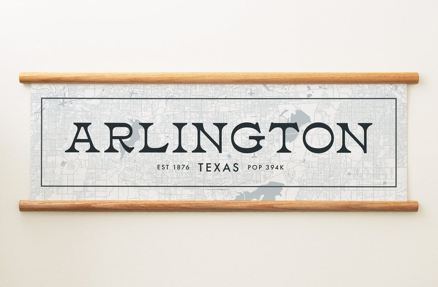 Arlington Texas Canvas Map