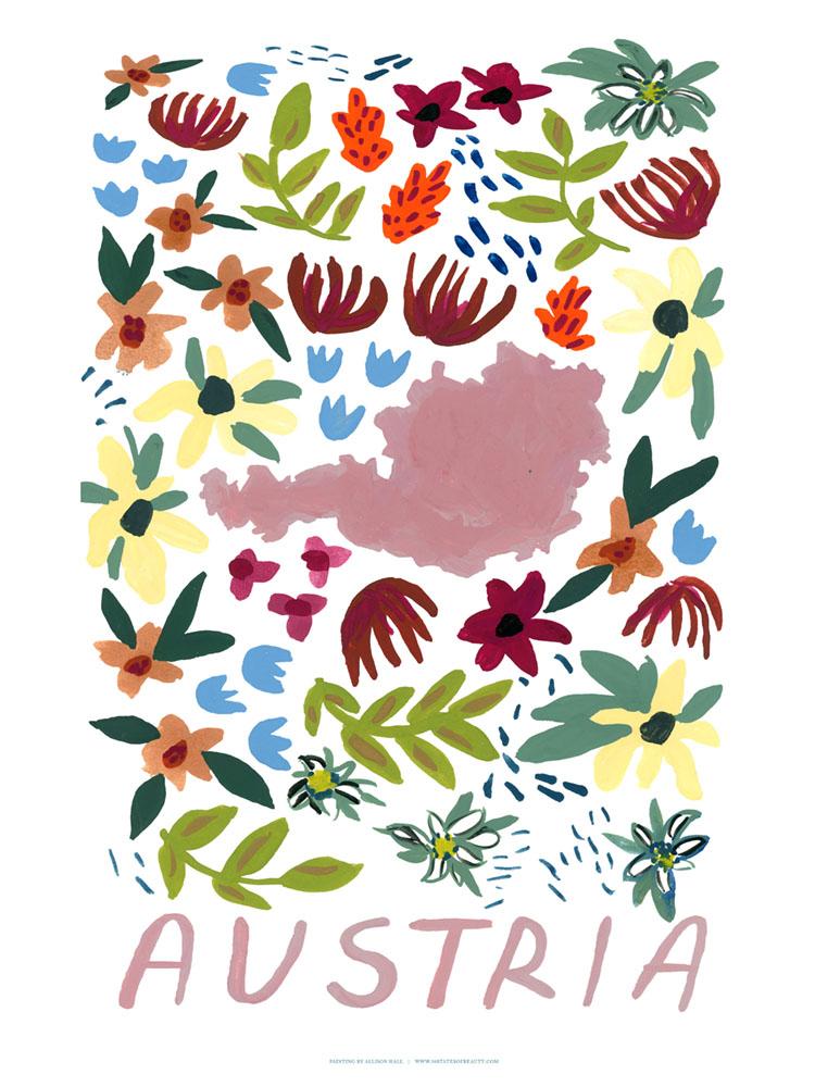 Austria Gouache Print