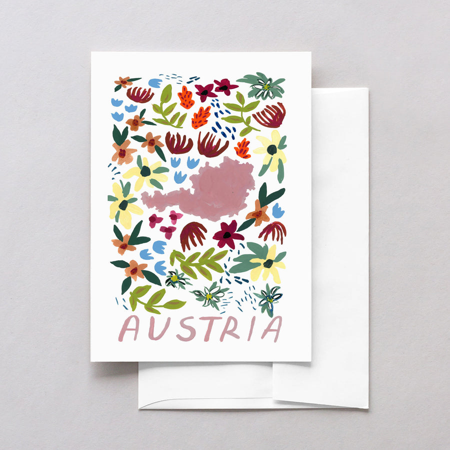 Austria World Gouache Greeting Card