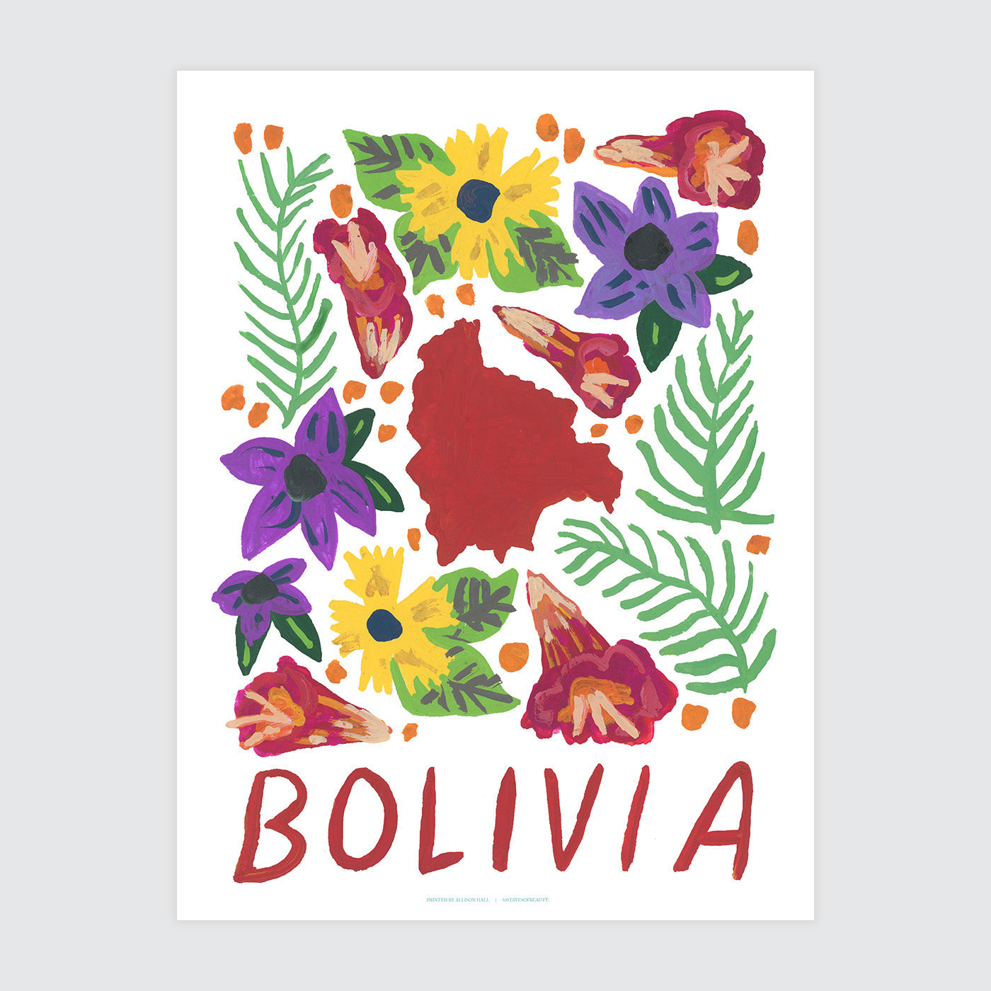 Bolivia Gouache Print