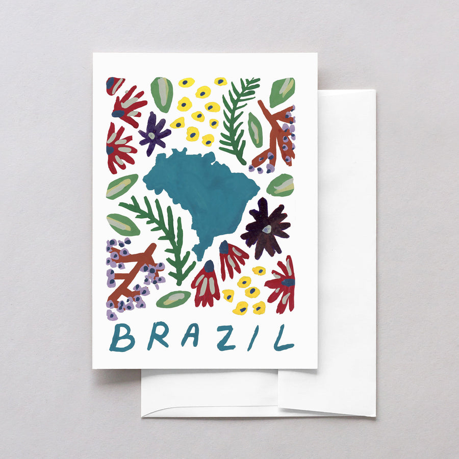 Brazil World Gouache Greeting Card