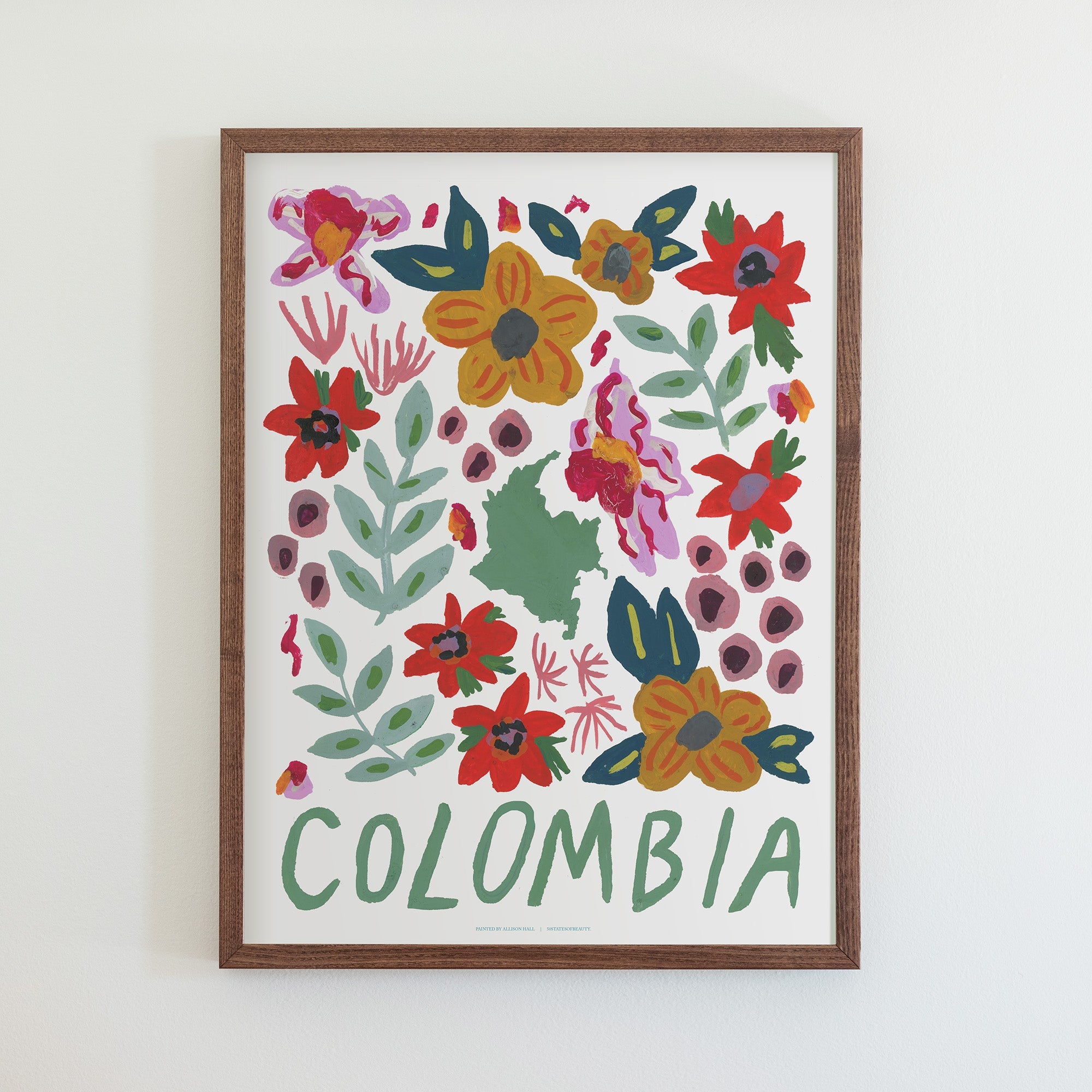Colombia Gouache Print