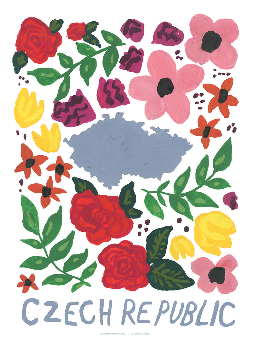 Czech Republic Gouache Print