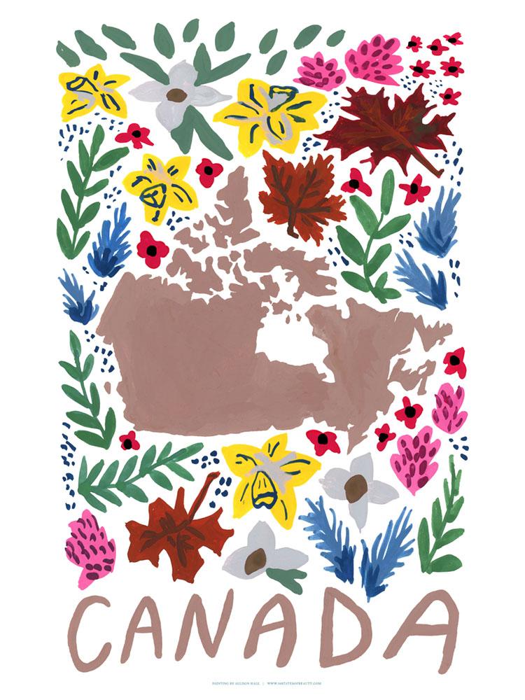 Canada Gouache Print