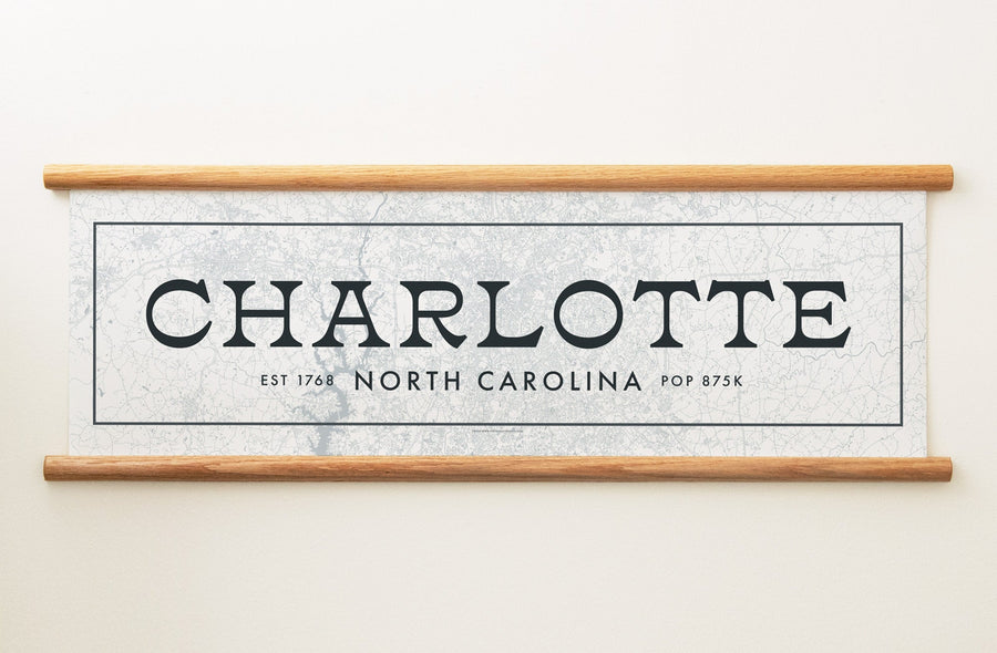 Charlotte North Carolina Canvas Map