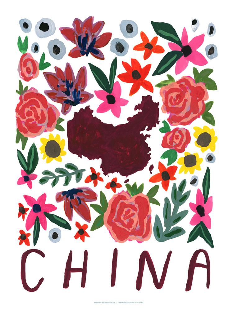China Gouache Print