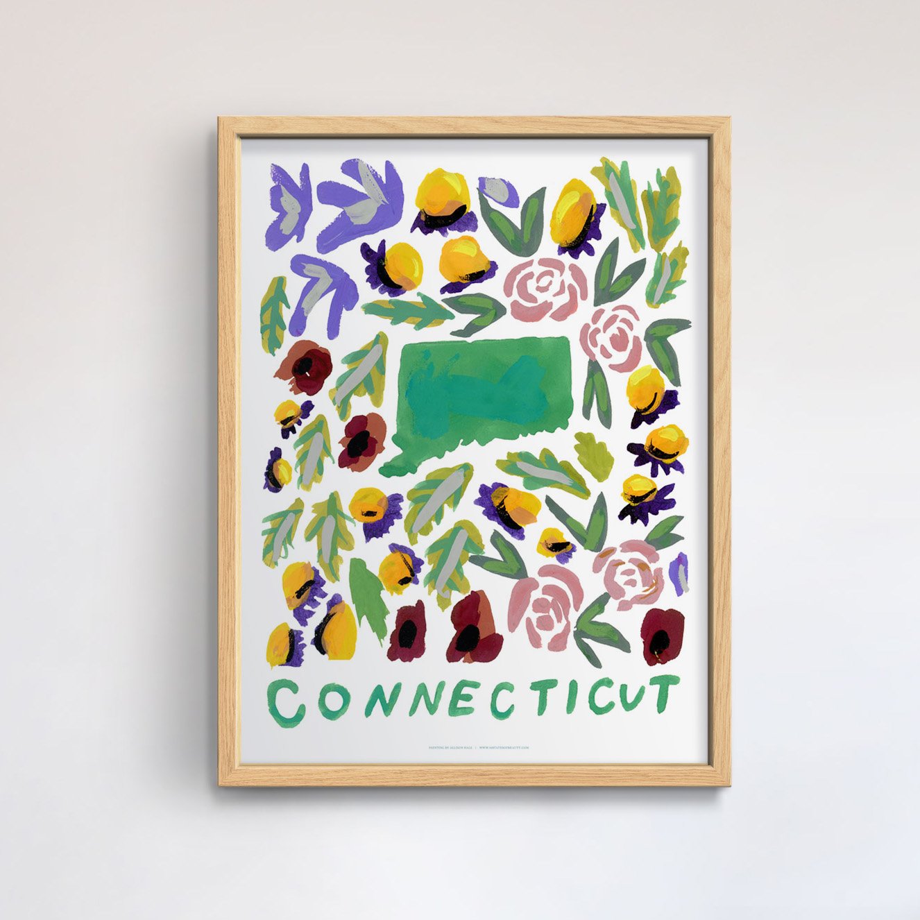 Connecticut American Gouache Print