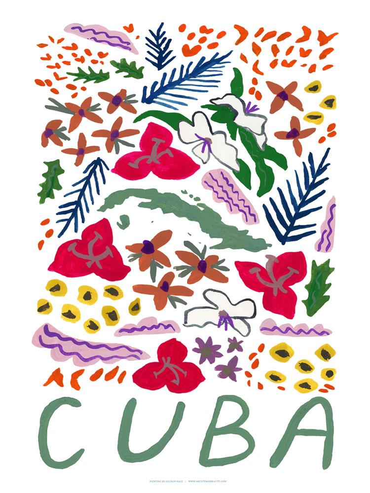 Cuba Gouache Print