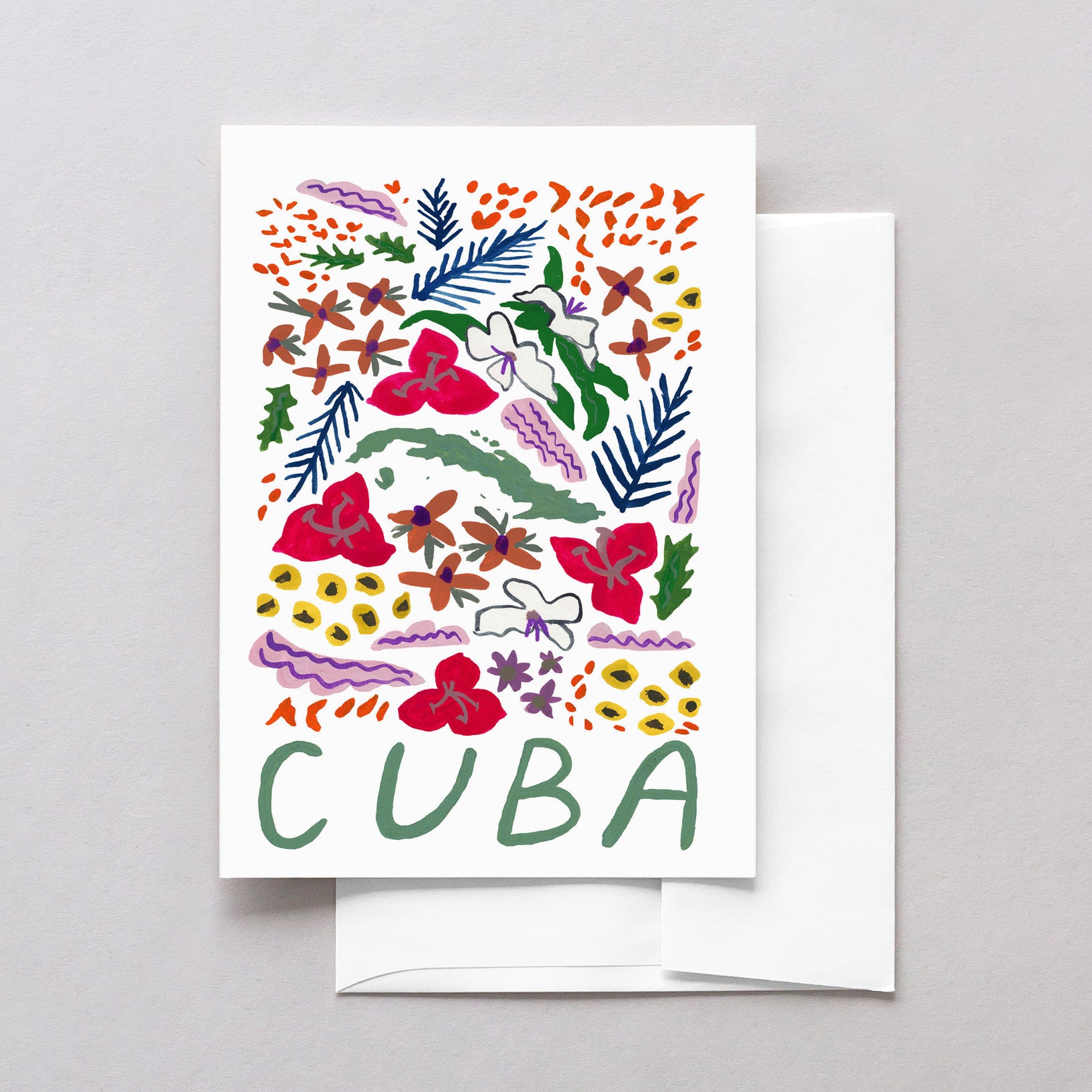Cuba World Gouache Greeting Card
