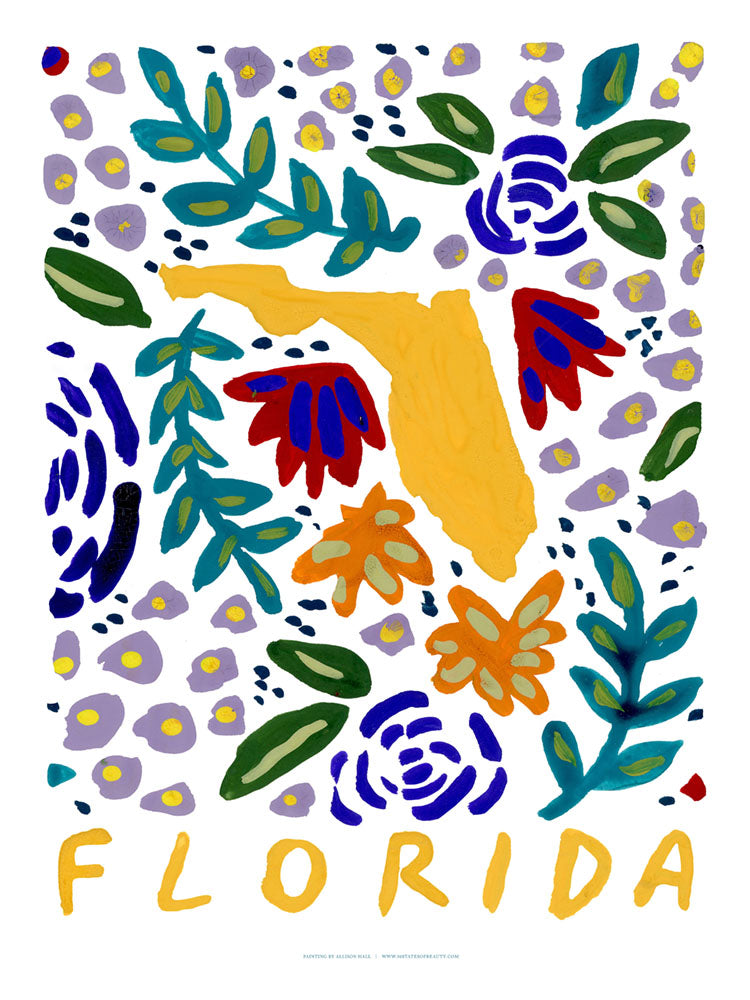 Florida American Gouache Print