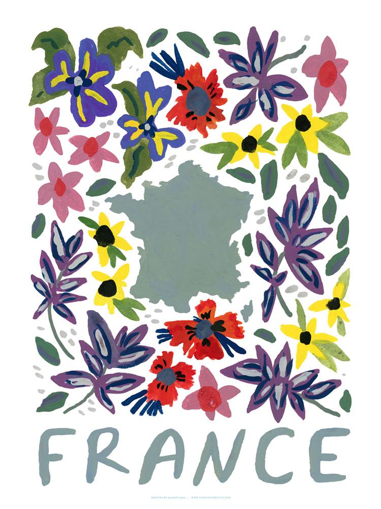 France Gouache Print