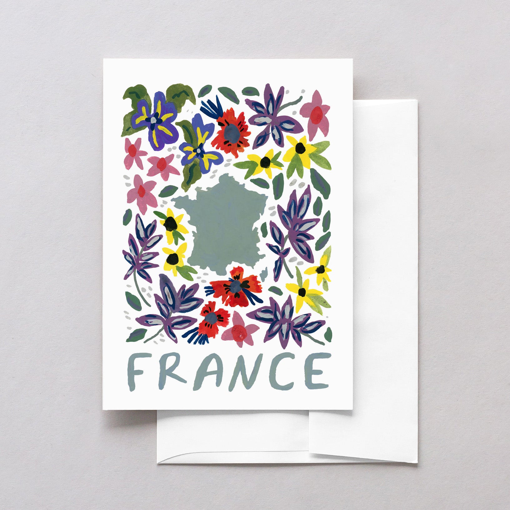 France World Gouache Greeting Card