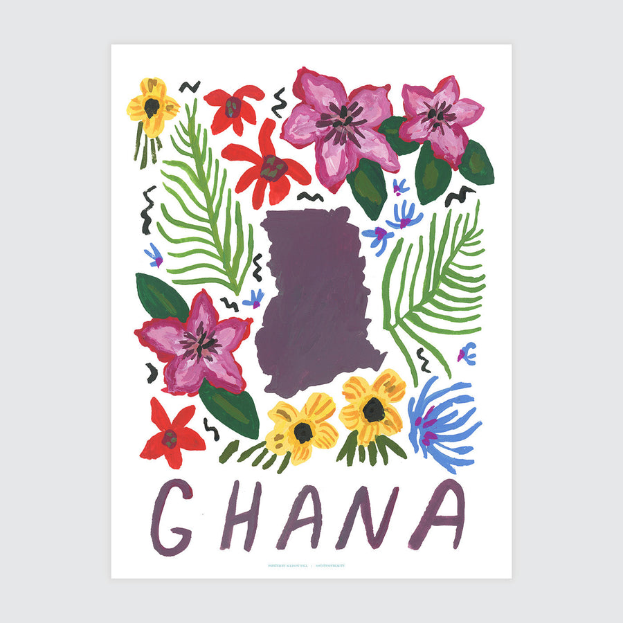 Ghana Gouache Print
