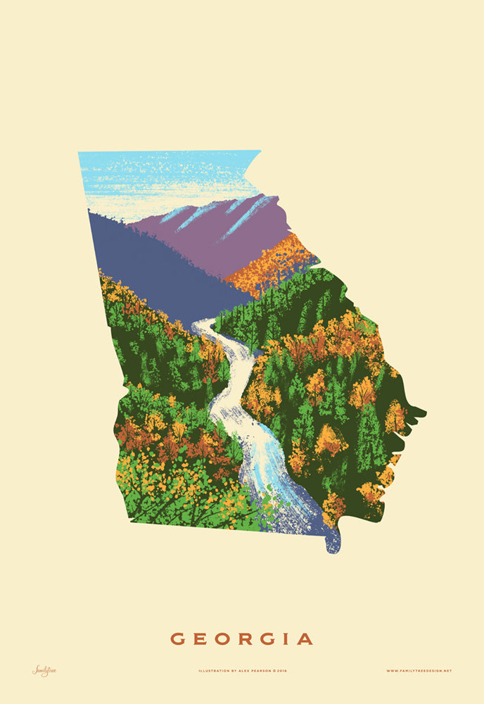 Georgia State Print - Tallulah Gorge