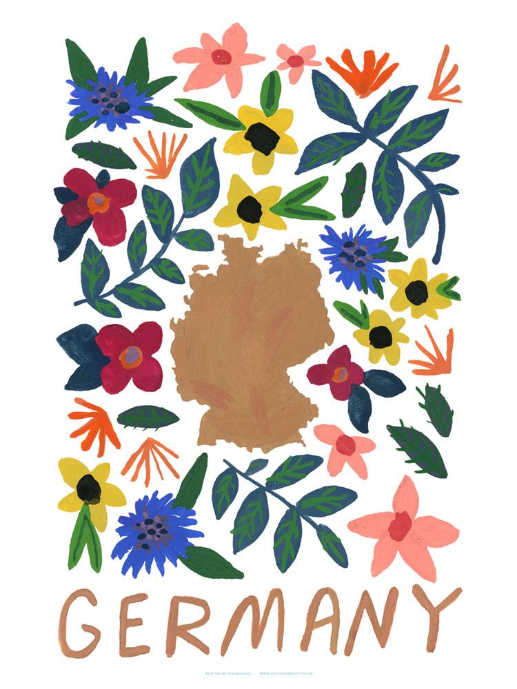 Germany Gouache Print