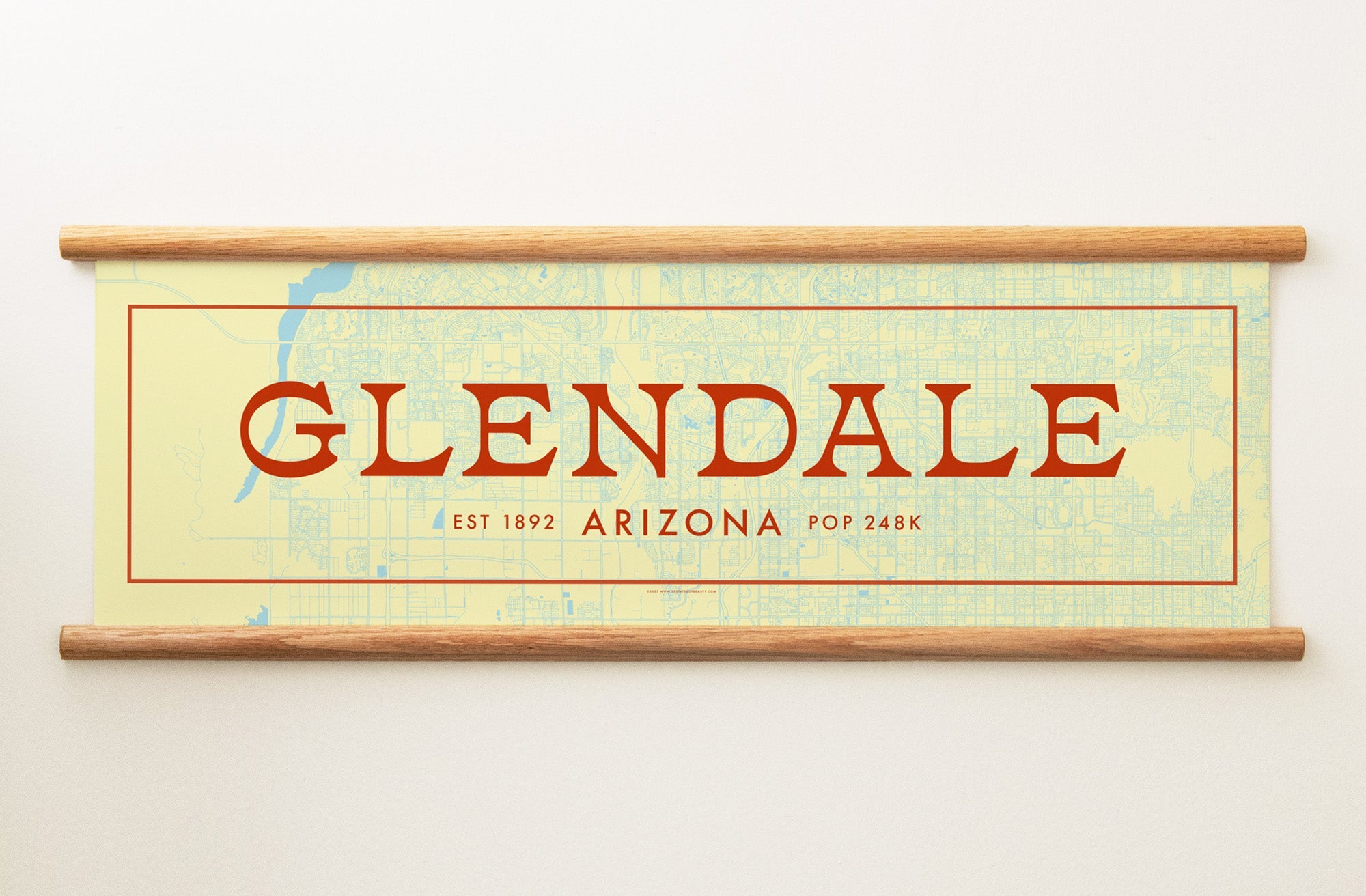 Glendale Arizona Canvas Map - 50 States of Beauty